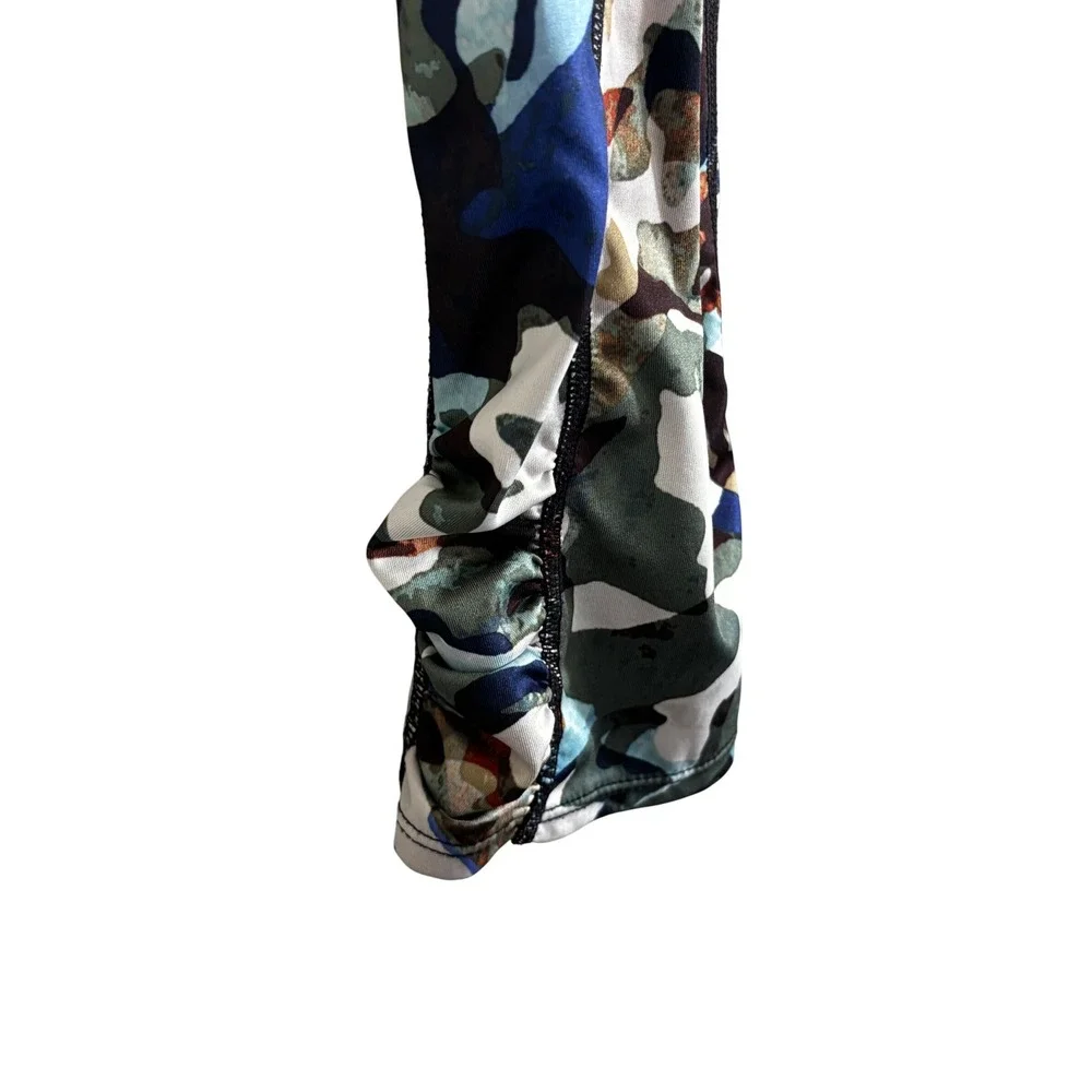 Free People Movement 7/8 Camo Print Leggings with Ruched Detail High Waist‎ Sz L - Picture 9 of 9